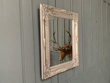 Load image into Gallery viewer, Wooden Framed Ornate Bevelled Mirror in Antique Silver
