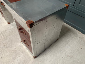 Handmade Aluminium Desk with Leather Top