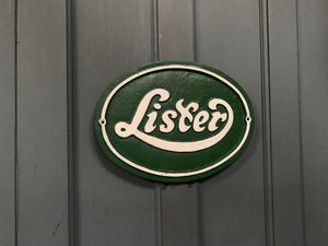 Cast Iron Lister Sign