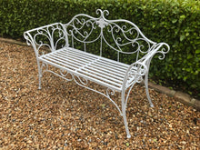 Load image into Gallery viewer, White Ornate Bench