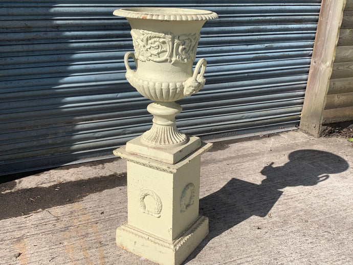 Cast Iron Urn on Plinth