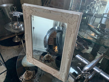 Load image into Gallery viewer, Wooden Framed Ornate Bevelled Mirror in Antique White