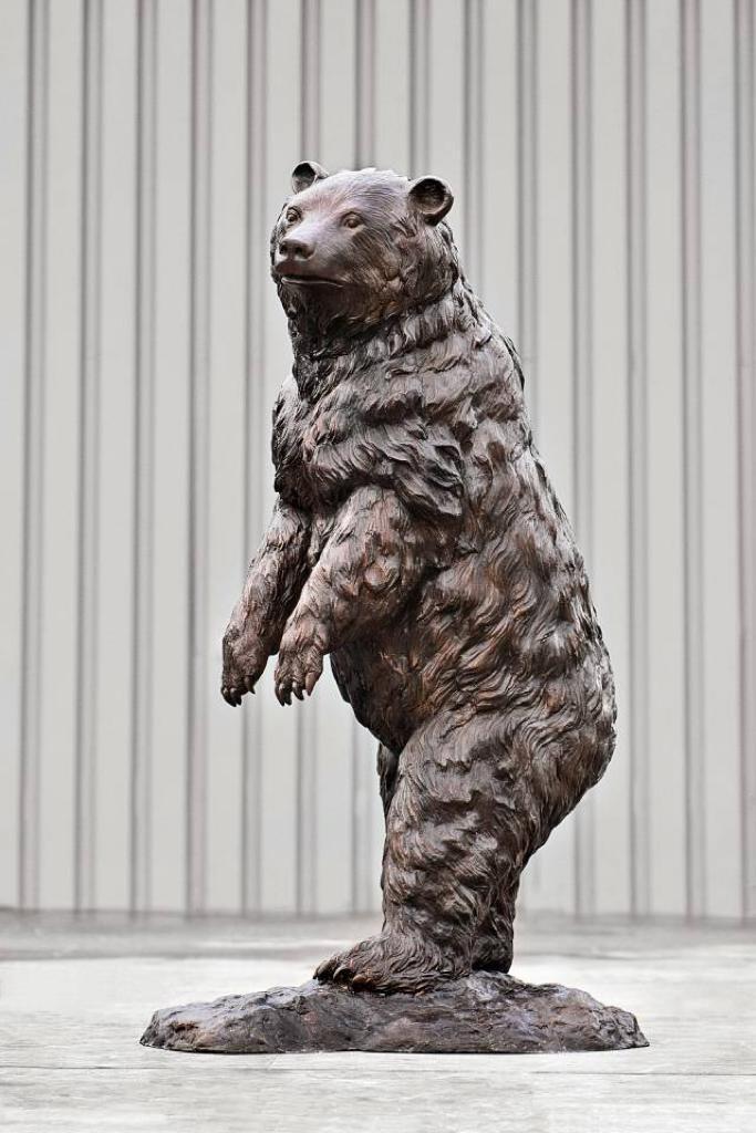 Exceptional Huge Cast Bronze Bear Standing