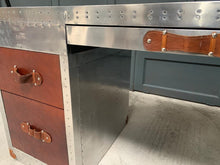 Load image into Gallery viewer, Handmade Aluminium Desk with Leather Top