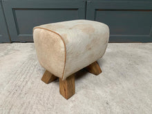 Load image into Gallery viewer, Small White Cow Hide Pommel Horse/Foot Stool