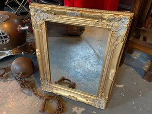 Wooden Framed Ornate Bevelled Mirror in Antique Gold