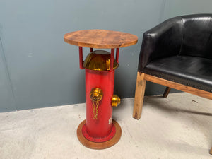 Industrial Metal Red Fire Hydrant Side Table