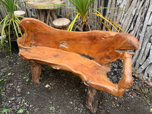Load image into Gallery viewer, Unique Highly Polished Teak Root Wood Bench (PRE ORDER NOW - BACK IN STOCK 8 WEEKS)