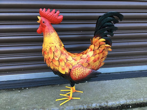 Metal Painted Cockerel
