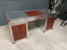 Load image into Gallery viewer, Handmade Aluminium Desk with Leather Top