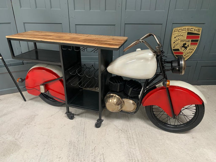 Indian Glider Motorcycle Bar (Red & White)