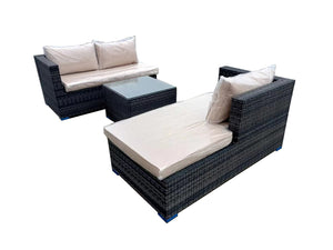 3 Piece Ivory Rattan Outdoor Furniture Set