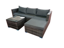 Load image into Gallery viewer, 3 Piece Grey Rattan Outdoor Furniture Set