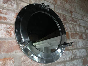 43cm Nickel Port Hole Mirror