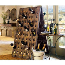 Load image into Gallery viewer, 120 Bottle Free Standing Oak Champagne Rack