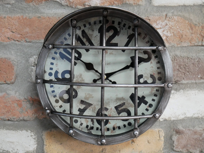 New Boxed Industrial Style Jail Clock