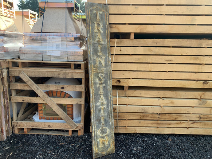 6FT Metal Train Station Sign
