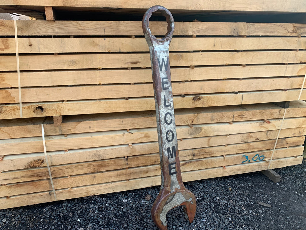 6ft Tall Metal Welcome Spanner Sign