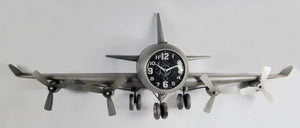 Vintage Metal Aeroplane Wall Clock