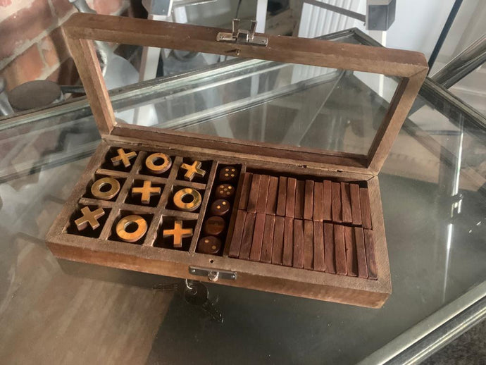 Table Top Dominoes & Noughts and Crosses Game Set