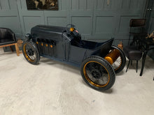 Load image into Gallery viewer, vintage-original-racing-car-metal-bottlerack-mini-bar-minibar-home-bar-homebar-pub-drinks-cocktail-wine-furniture-counter-winerack-unique-impressive-blue-gold
