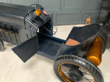 Load image into Gallery viewer, vintage-original-racing-car-metal-bottlerack-mini-bar-minibar-home-bar-homebar-pub-drinks-cocktail-wine-furniture-counter-winerack-unique-impressive-blue-gold