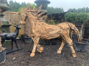 Exceptional Driftwood Unicorn Statue