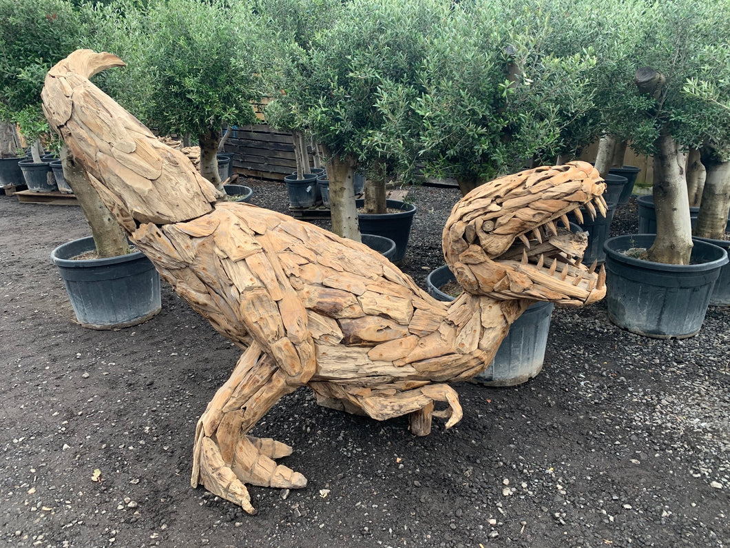 Highly Detailed 7ft Driftwood Dinosaur Statue