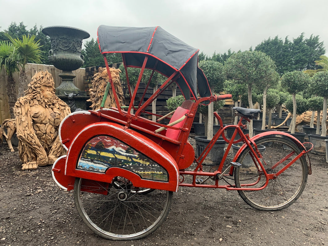 Original Indonesian 1960s pedal rickshaw taxi
