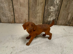 Cast Iron Rusty Dog Statue