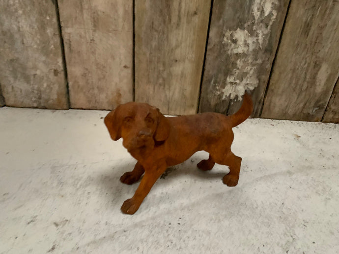 Cast Iron Rusty Dog Statue