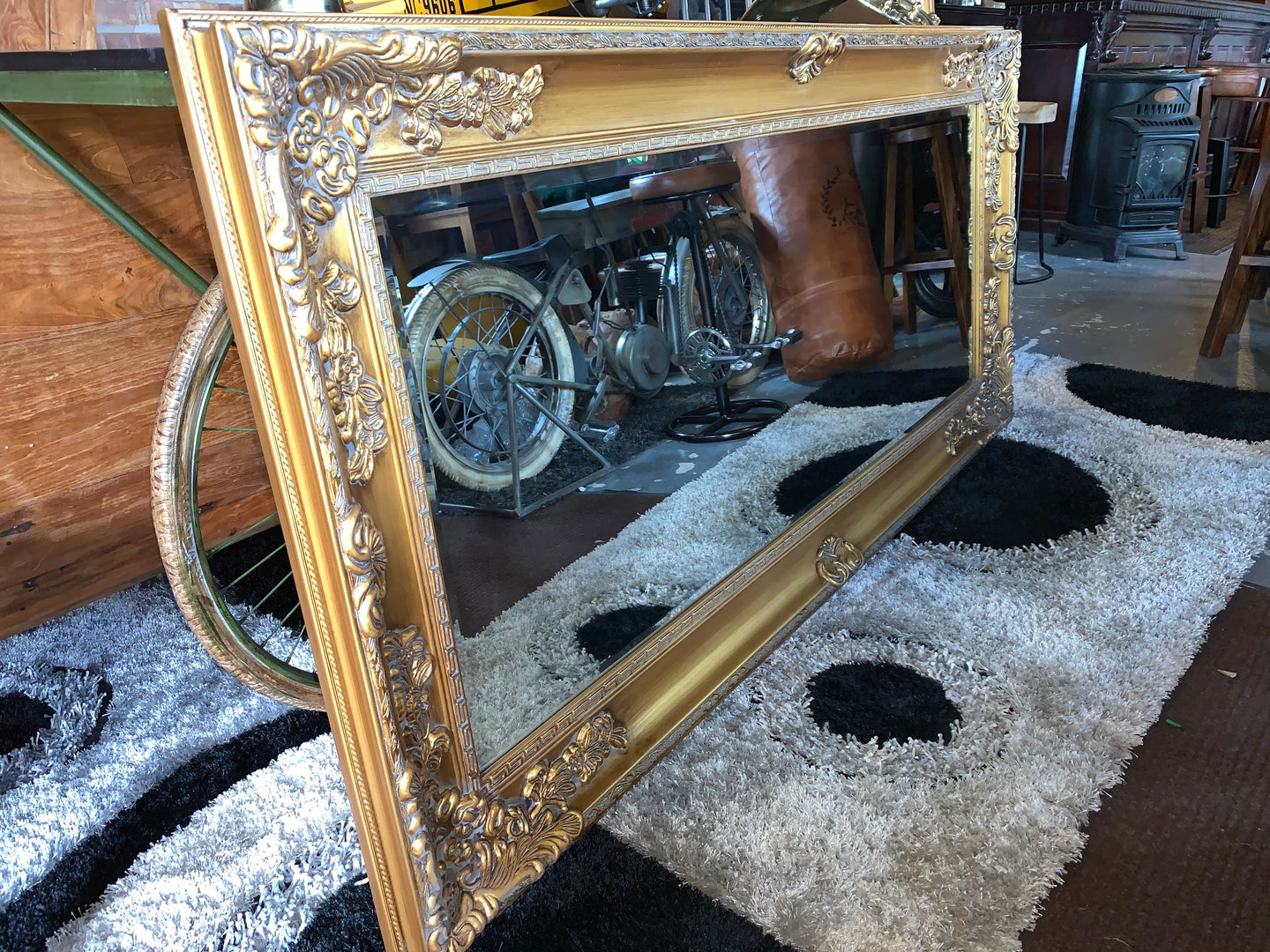 Massive French Style Bevelled Mirror In Gold