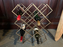 Load image into Gallery viewer, Exceptional Designer Wine Rack in a Brass Finish