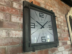 Square Industrial Wall Clock