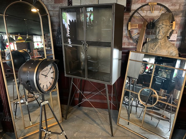 Metal Cabinet on Exclusive Stand in a Brass Finish