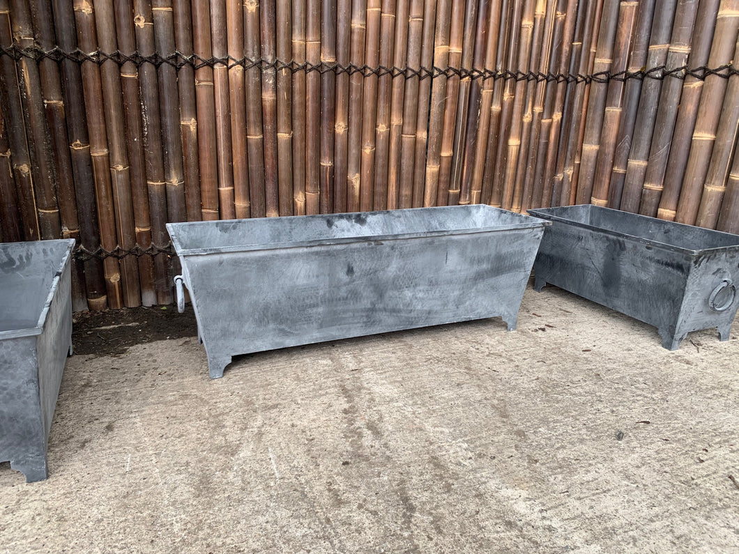 Large Rectangular Steel Ornate Planter