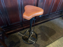 Load image into Gallery viewer, Vintage Retro Leather Bicycle Pedal Stool in Tan