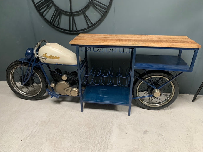 Indian Glider Motorcycle Bar (Blue & White)