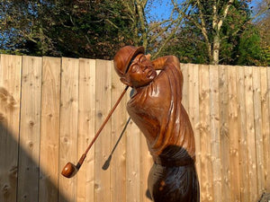 High Quality Hand Carved Wooden Golfer