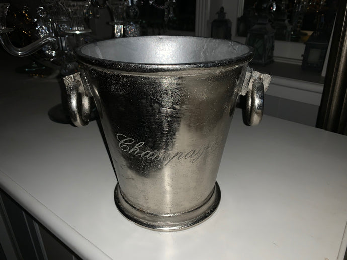 Heavy Nickel Champagne Bucket with Round Handles