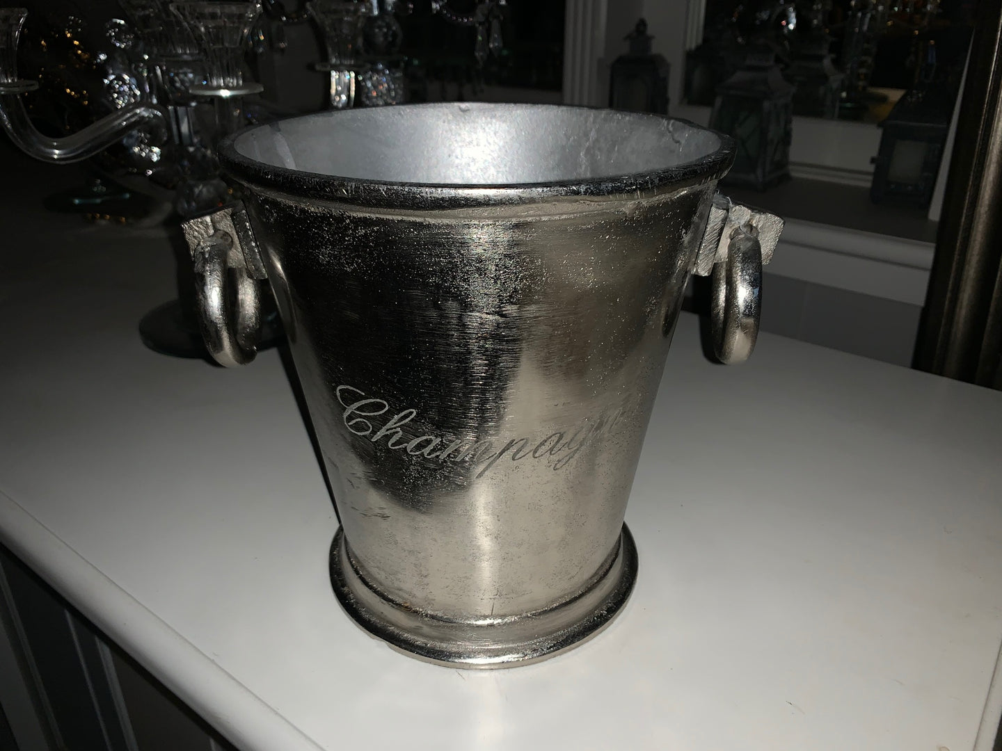 Heavy Nickel Champagne Bucket with Round Handles