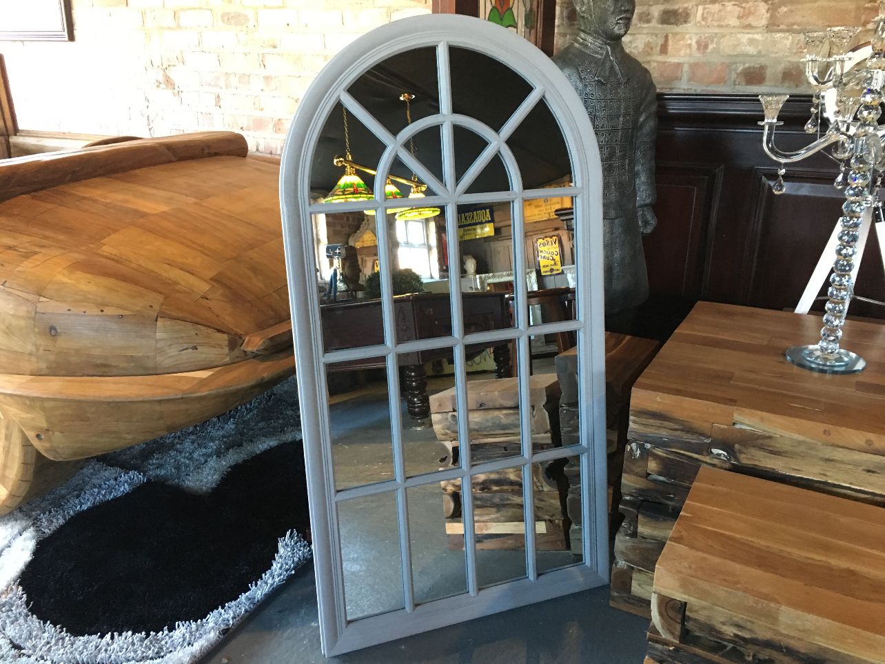 JCL Large Industrial Style Arched Mirror