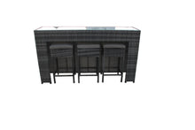 Load image into Gallery viewer, 4 Piece Grey Rattan Bar Table &amp; Stool Set