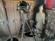 Load image into Gallery viewer, Large Heavy Nickel Tripod Search Light