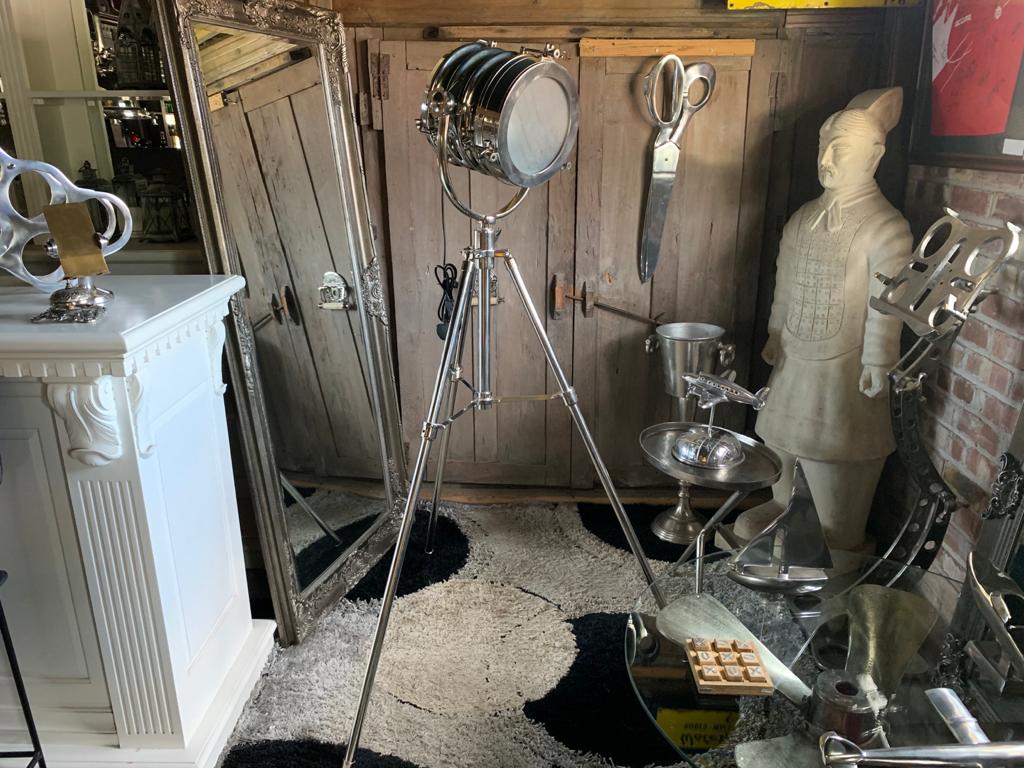 Large Heavy Nickel Tripod Search Light