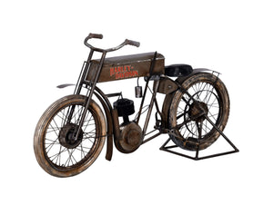 Fabricated Metal Vintage Industrial Style Harley Davidson Motorcycle Display Bar