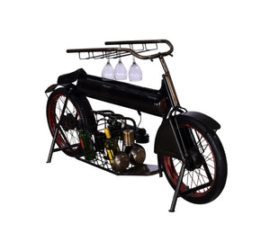 Fabricated Metal Vintage Industrial Style Henderson Motorcycle Display Bar/Wine Rack