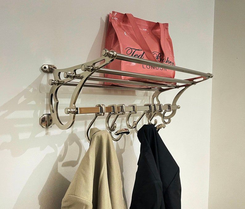 Heavy Cast Nickel Designer Coat/Hat Wall Stand