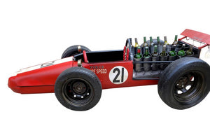 Impressive Hand Made Metal Red Racing Car Bar/Bottle Rack