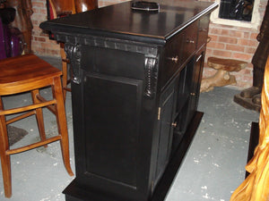 1.5m Black Home Bar - Front Counter & Mirrored Back Bar